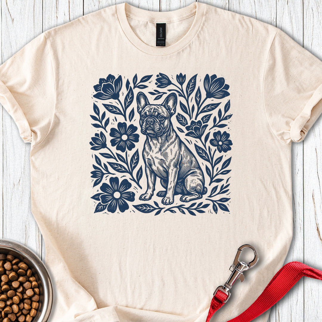 French Bulldog Linocut Natural