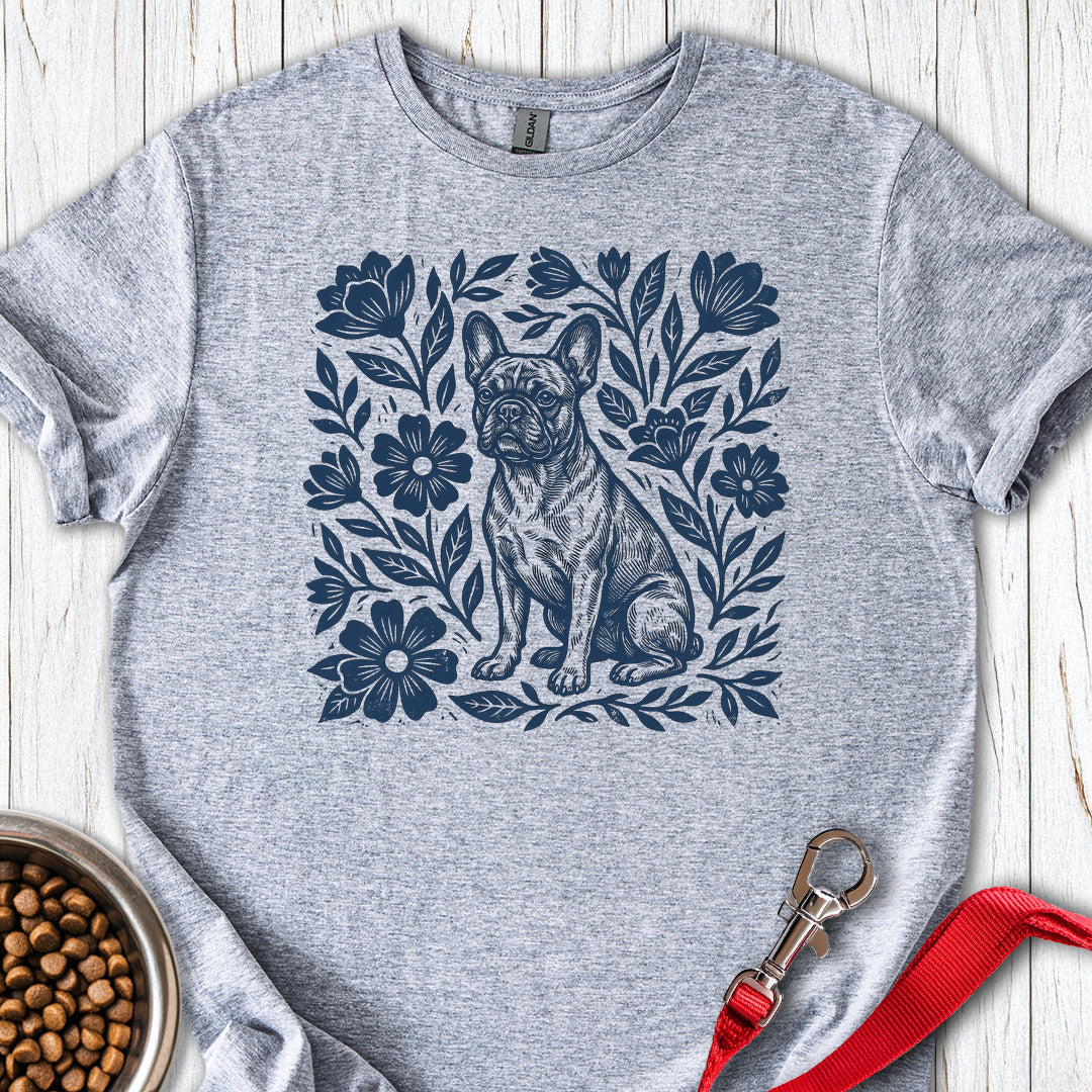 French Bulldog Linocut Sport Grey