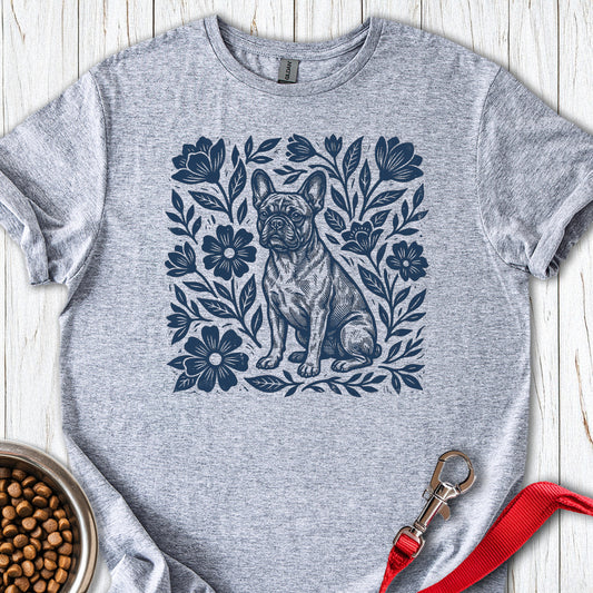 French Bulldog Linocut Sport Grey