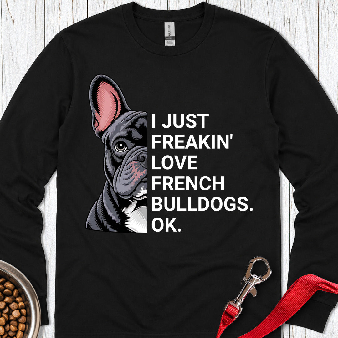 French Bulldog Love Long Sleeve — Black