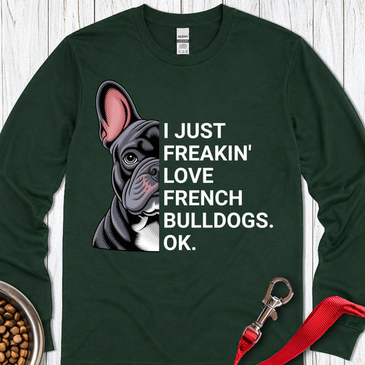 French Bulldog Love Long Sleeve — Forest Green