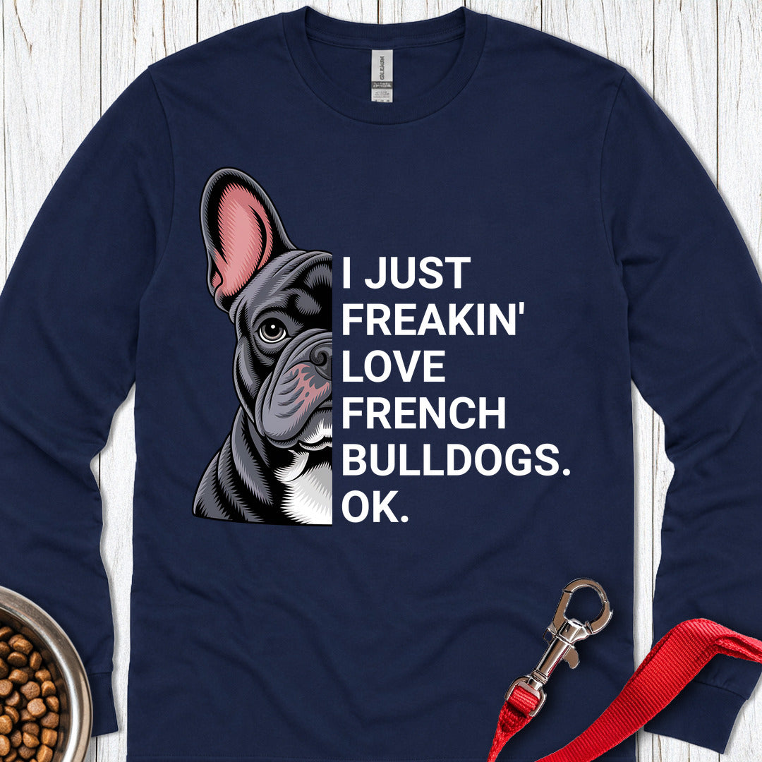 French Bulldog Love Long Sleeve — Navy
