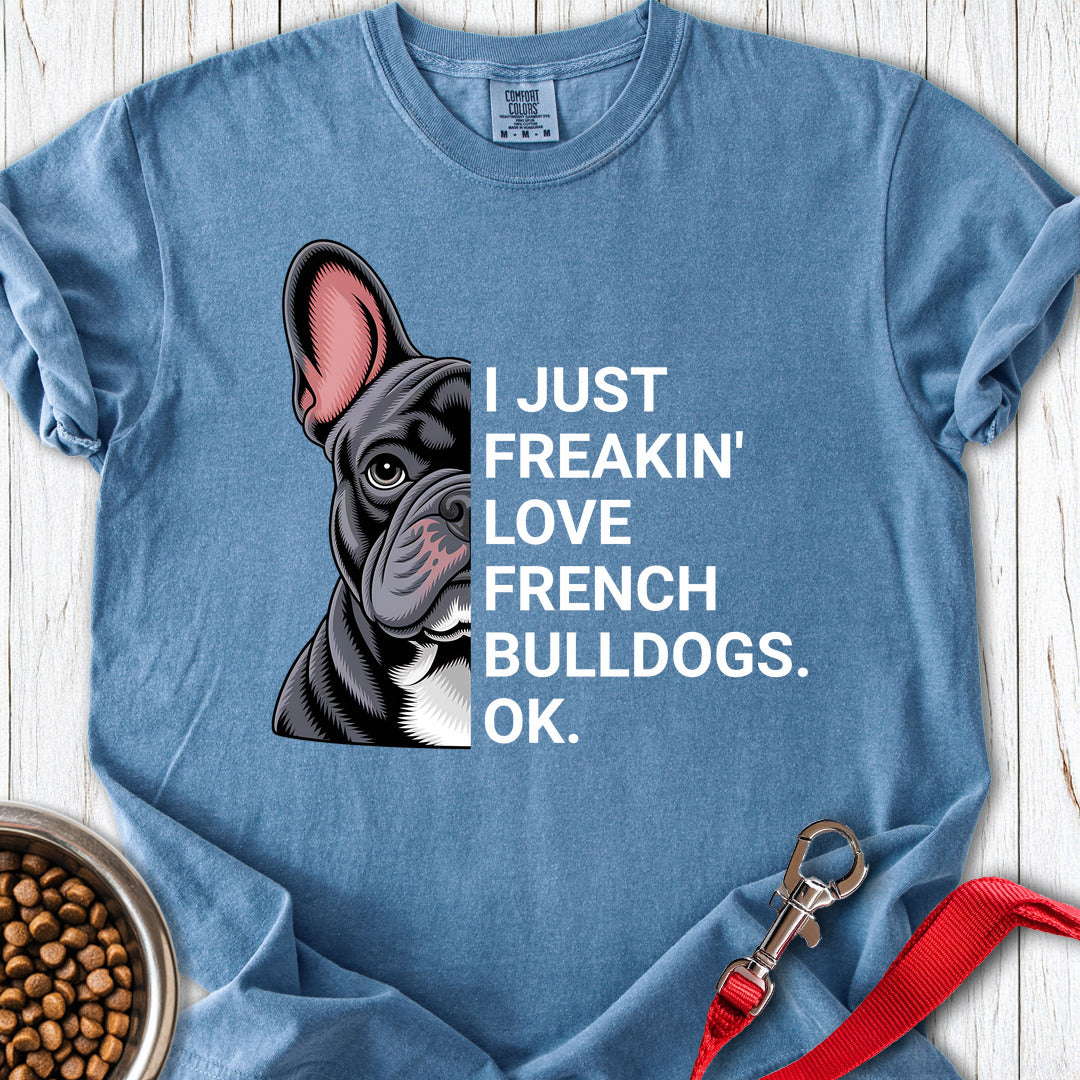 French Bulldog Love Premium Tee Blue Jean