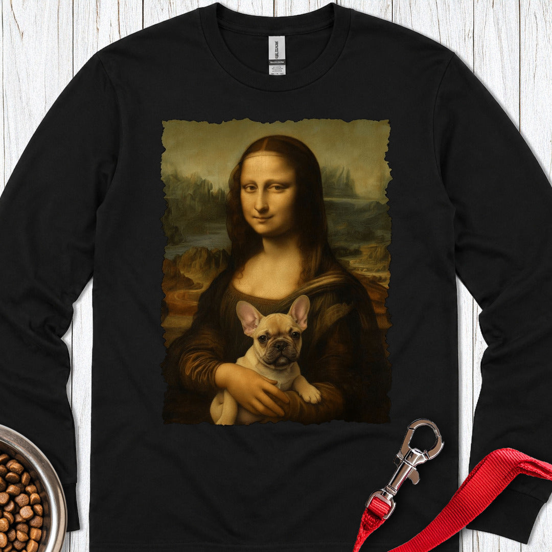 French Bulldog Mona Lisa Long Sleeve — Black