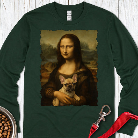 French Bulldog Mona Lisa Long Sleeve — Forest Green