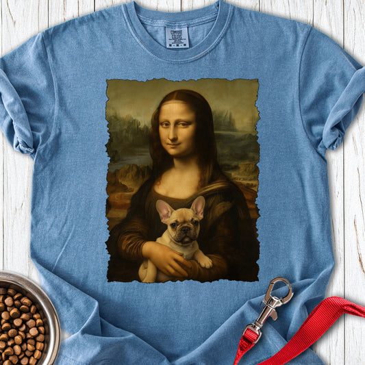 French Bulldog Mona Lisa Premium Tee Blue Jean