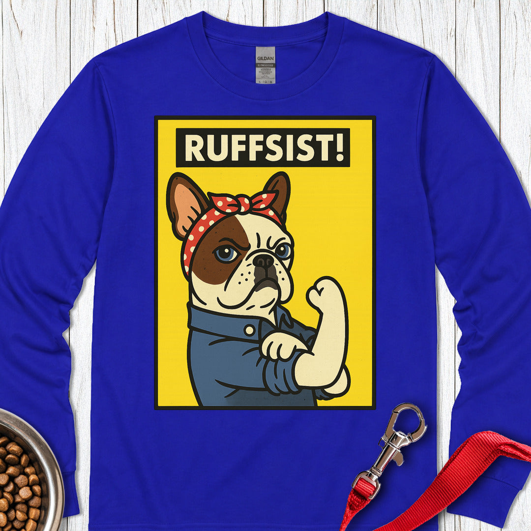 French Bulldog Rosie the Riveter Long Sleeve — Royal