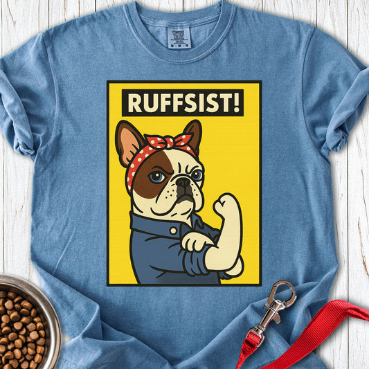French Bulldog Rosie the Riveter Premium Tee Blue Jean