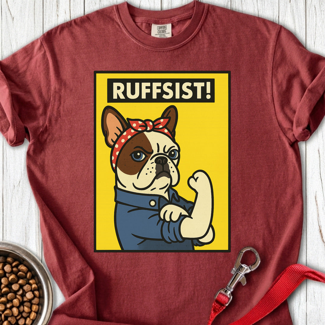 French Bulldog Rosie the Riveter Premium Tee — Brick