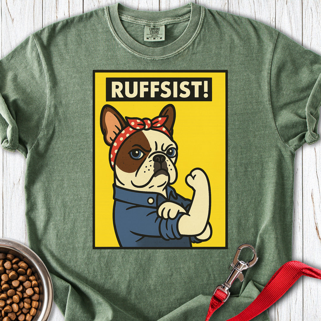 French Bulldog Rosie the Riveter Premium Tee — Moss