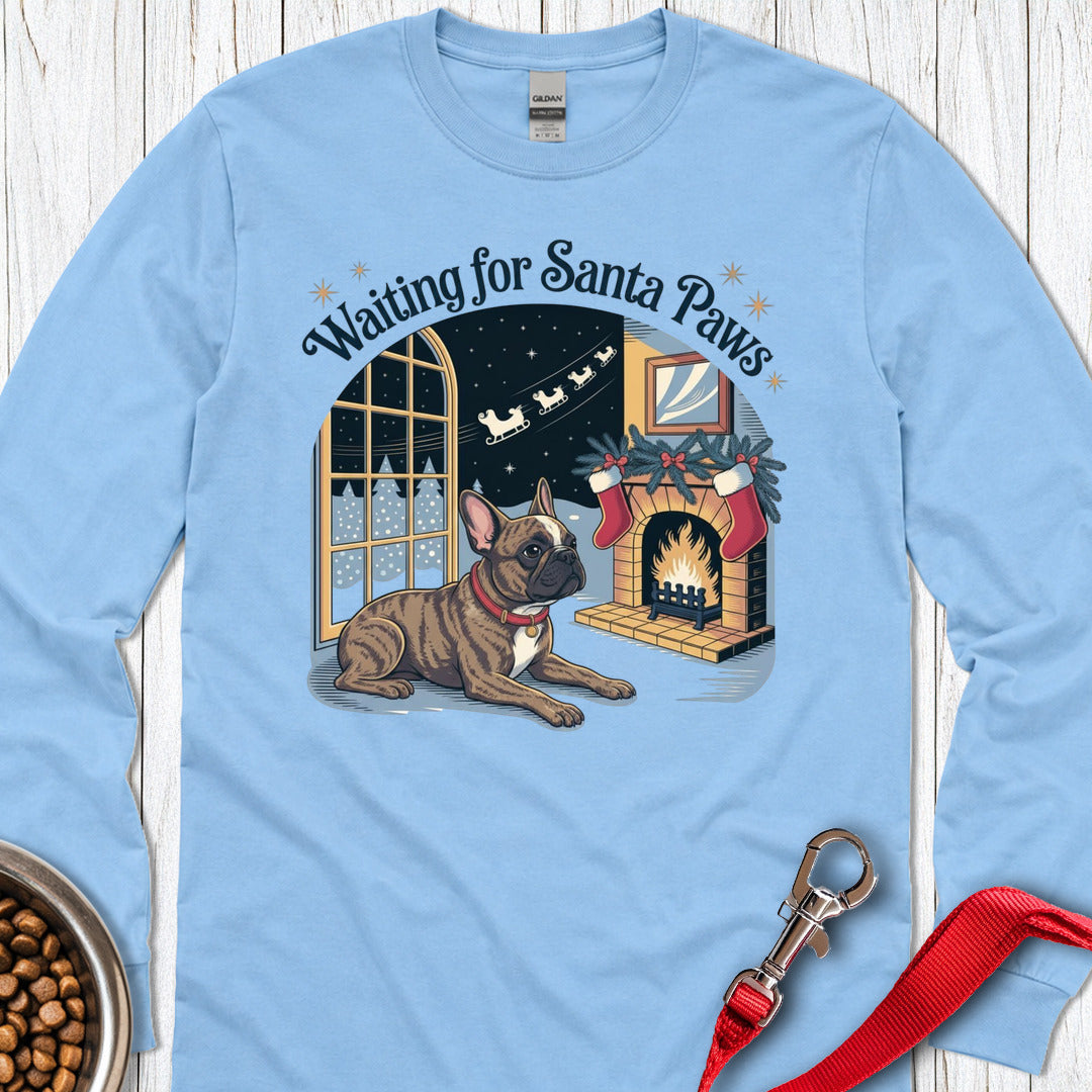 French Bulldog Santa Paws Christmas Long Sleeve — Carolina Blue