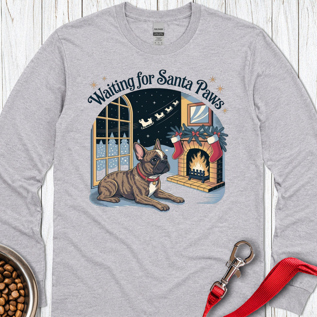 French Bulldog Santa Paws Christmas Long Sleeve — Sport Grey