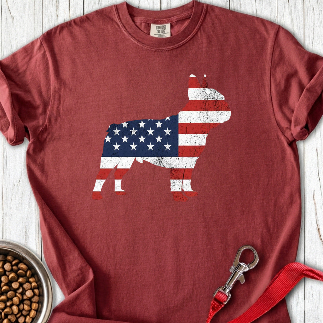 French Bulldog Silhouette USA Premium Tee Brick