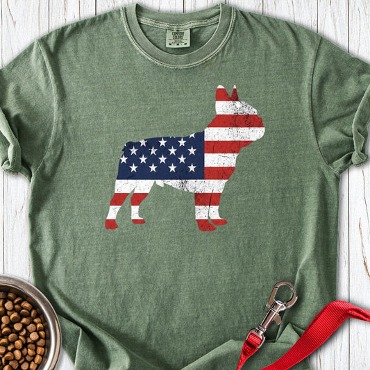 French Bulldog Silhouette USA Premium Tee Moss