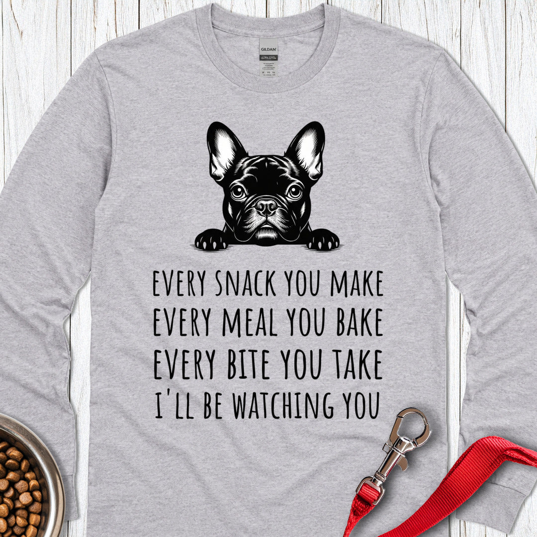 French Bulldog Snack Long Sleeve — Sport Grey