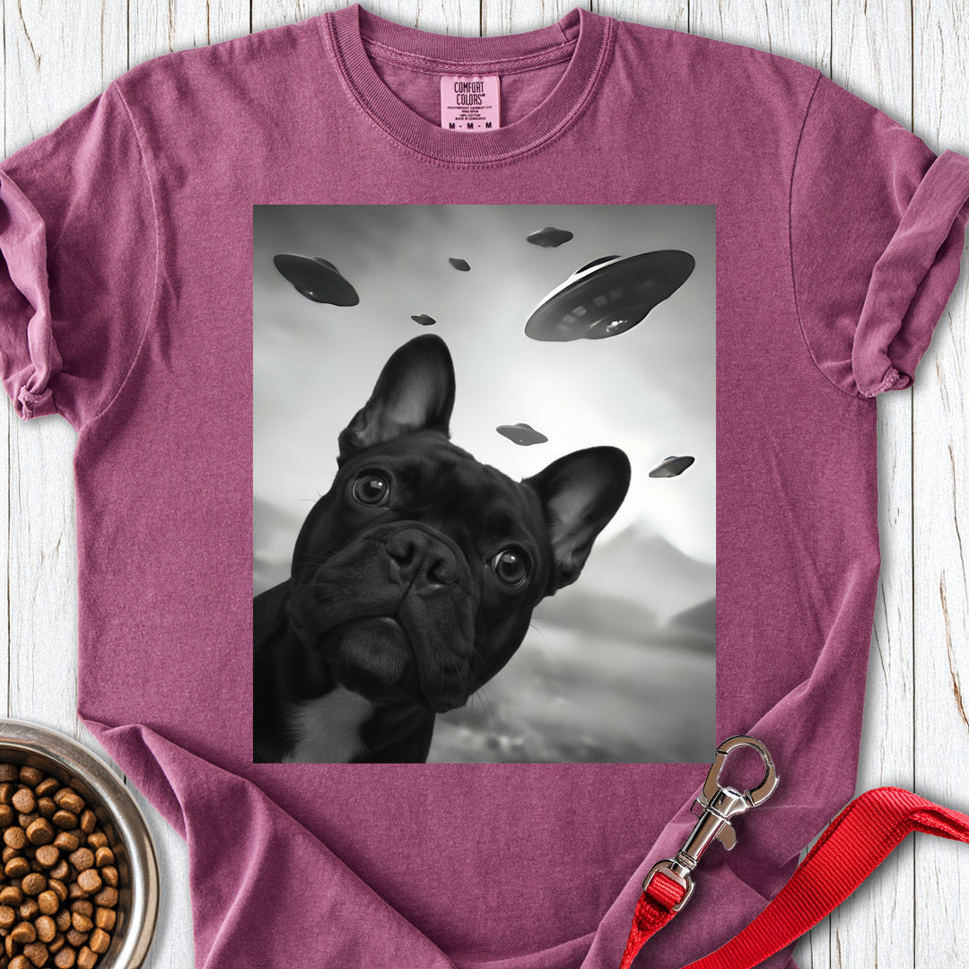 French Bulldog UFO Premium Tee Berry