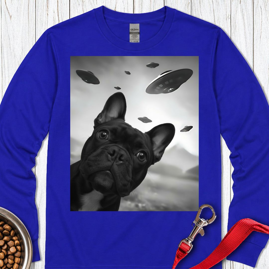 French Bulldog UFO Selfie Long Sleeve — Royal