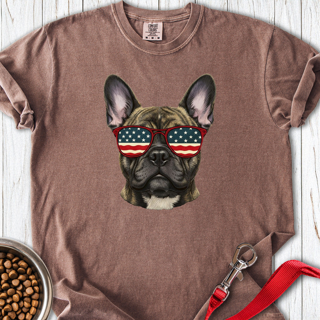 French Bulldog USA Glasses Premium Tee Espresso