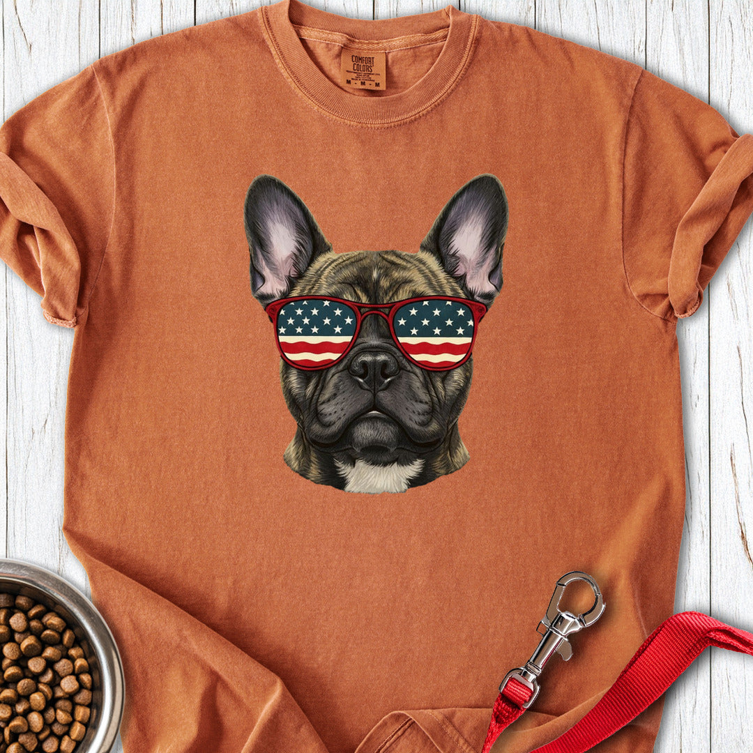 French Bulldog USA Glasses Premium Tee Yam