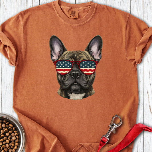 French Bulldog USA Glasses Premium Tee Yam