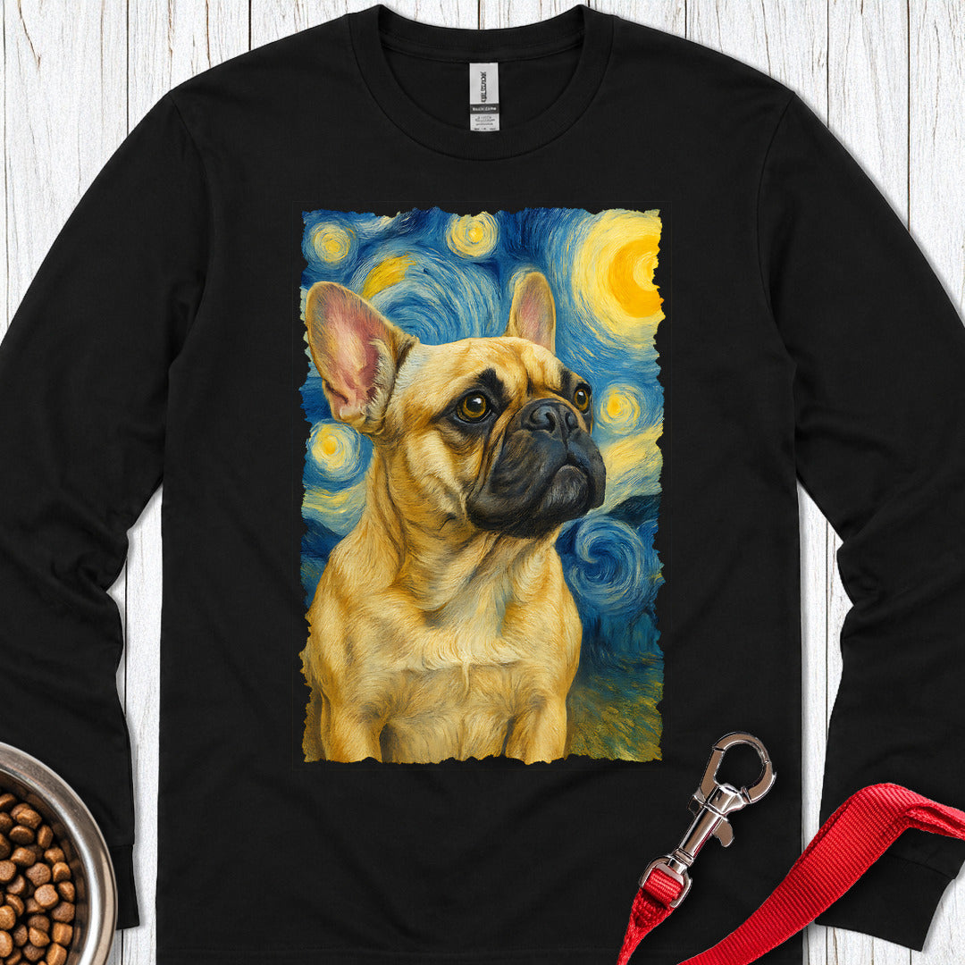 French Bulldog van Gogh Long Sleeve — Black