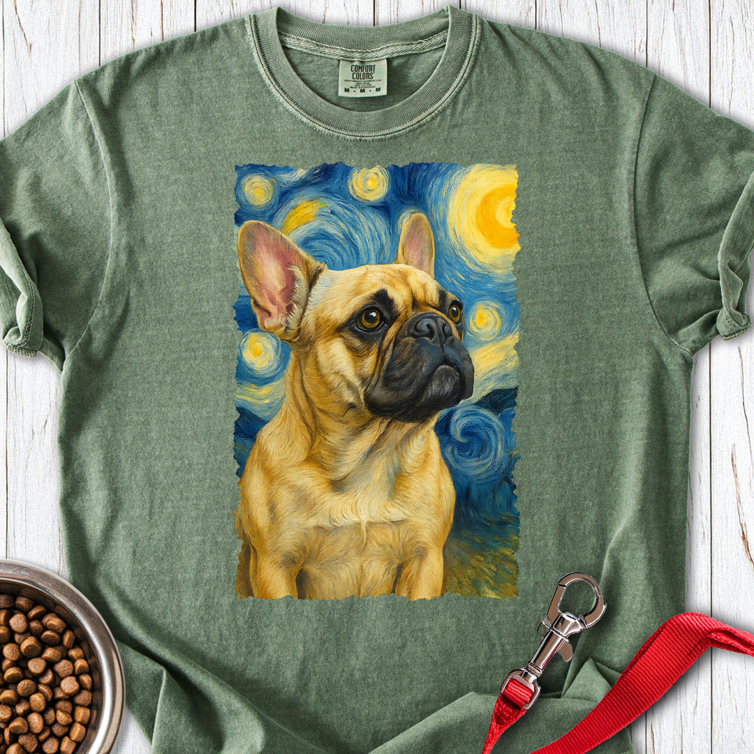 French Bulldog van Gogh Premium Tee — Moss