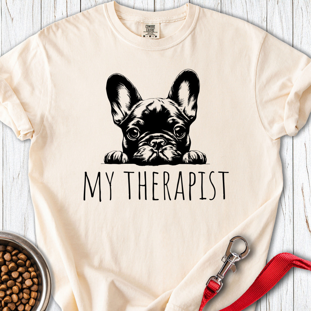 Frenchie My Therapist Premium Tee Ivory