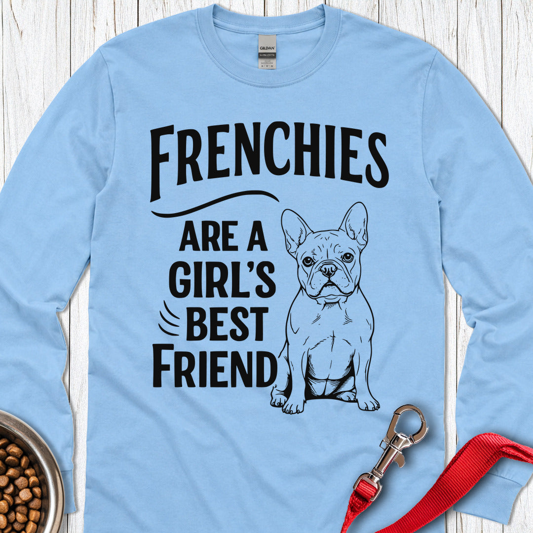 Frenchies & Girls Long Sleeve — Carolina Blue