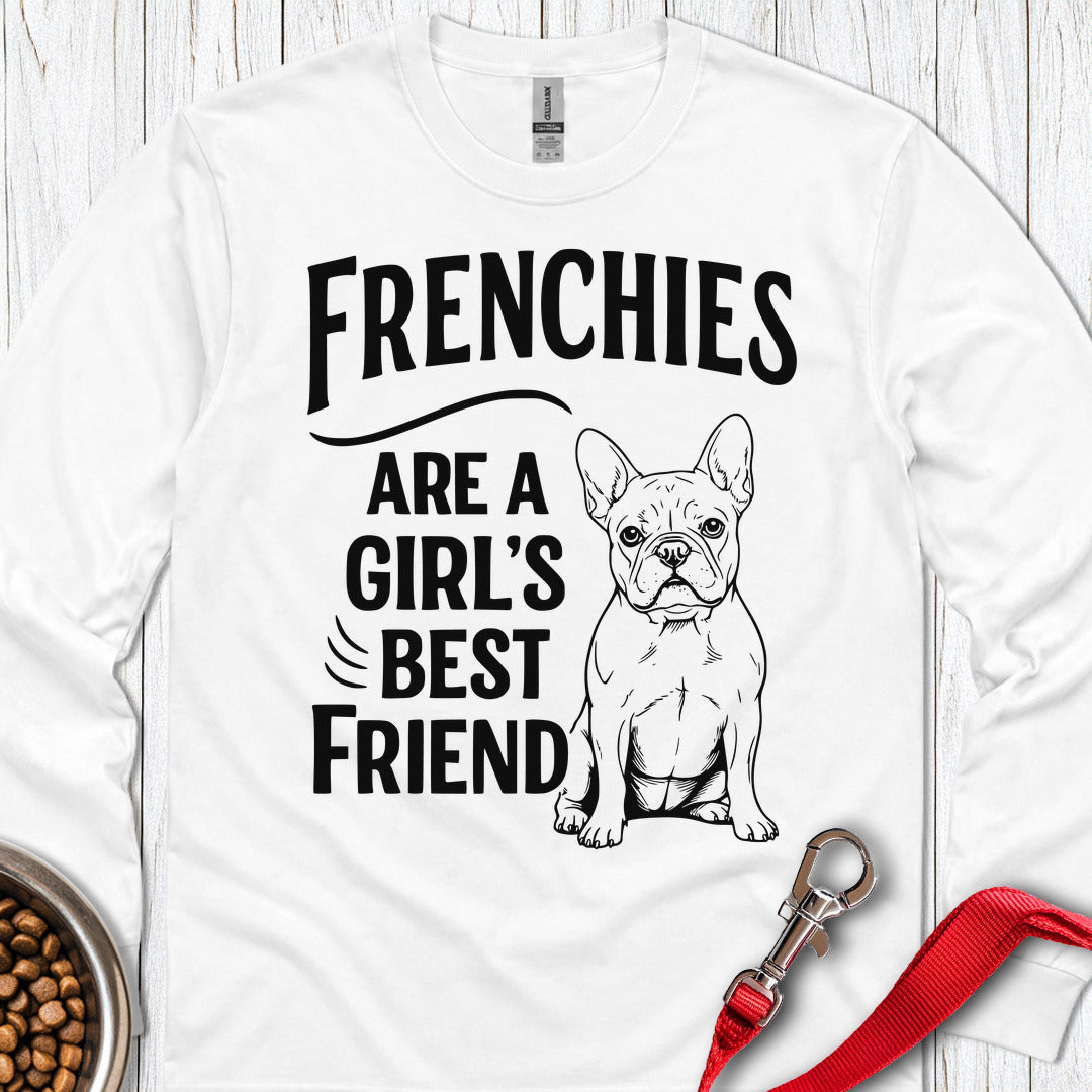 Frenchies & Girls Long Sleeve — White