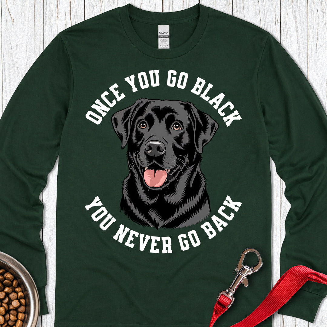 Funny Black Labrador Long Sleeve — Forest Green