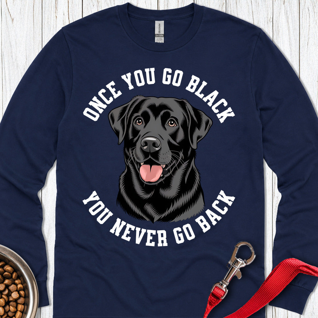 Funny Black Labrador Long Sleeve — Navy