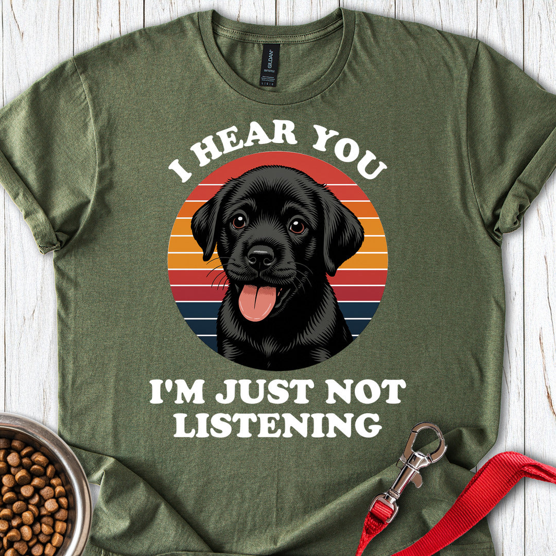 Funny Black Labrador Puppy Military Green