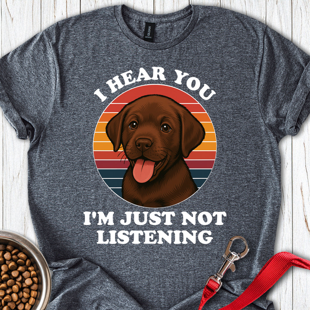 Funny Chocolate Labrador Puppy Dark Heather
