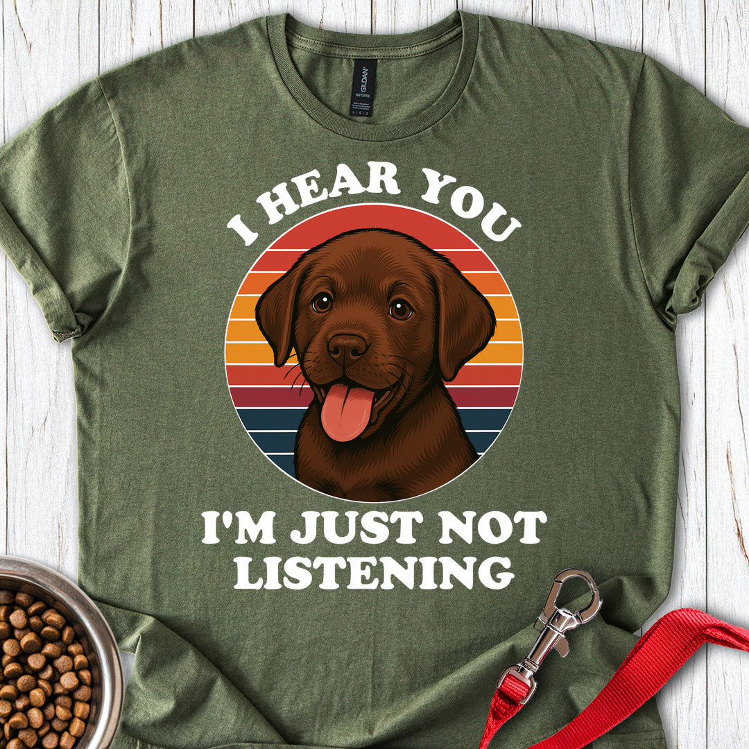 Funny Chocolate Labrador Puppy Military Green