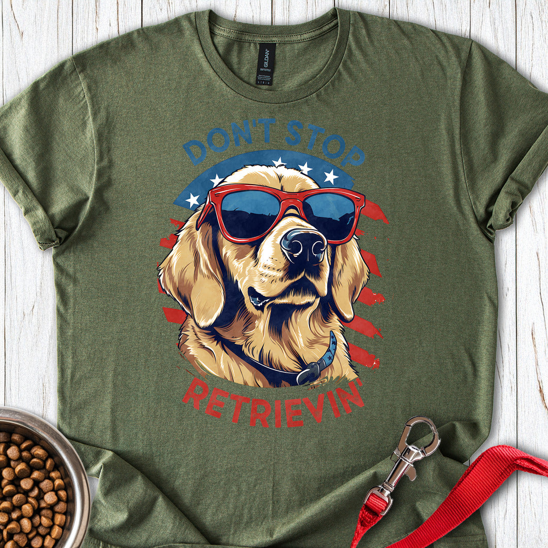 Funny Golden Retriever Military Green