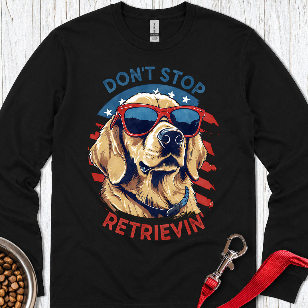 Funny Golden Retriever Long Sleeve — Black