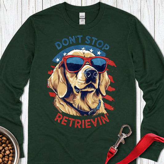 Funny Golden Retriever Long Sleeve — Forest Green