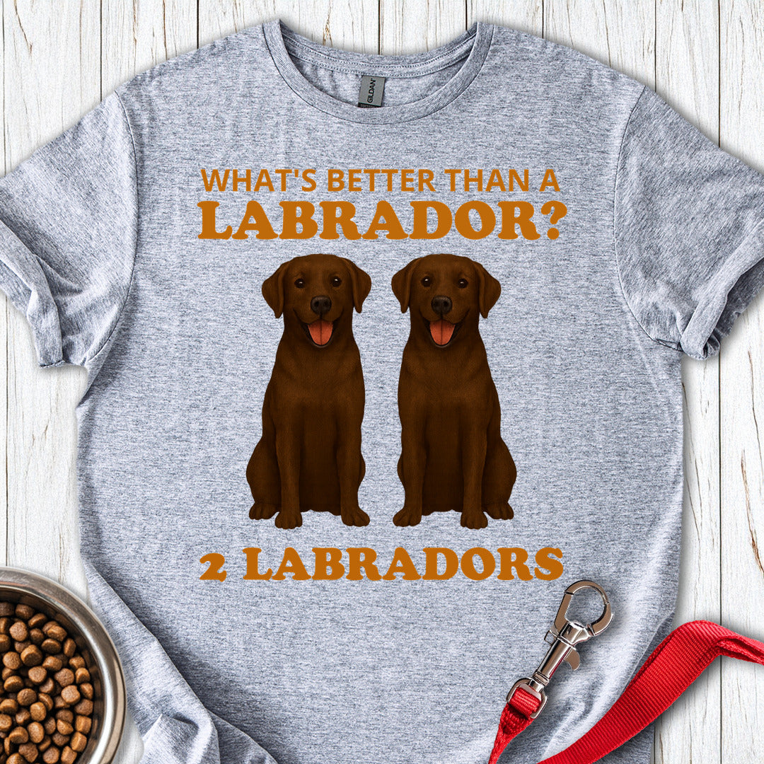 Funny Two Chocolate Labradors Sport Grey