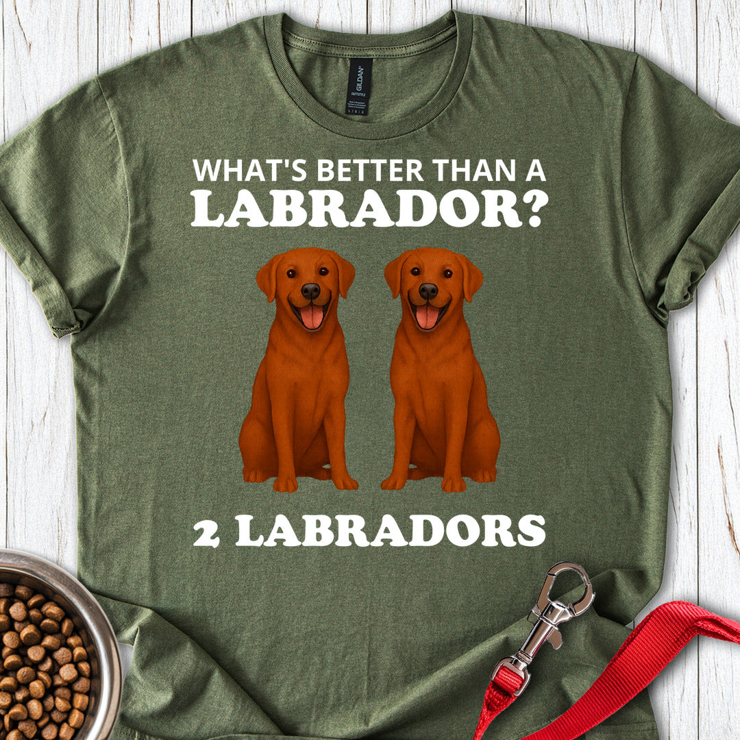 Funny Two Fox Red Labradors Military Green
