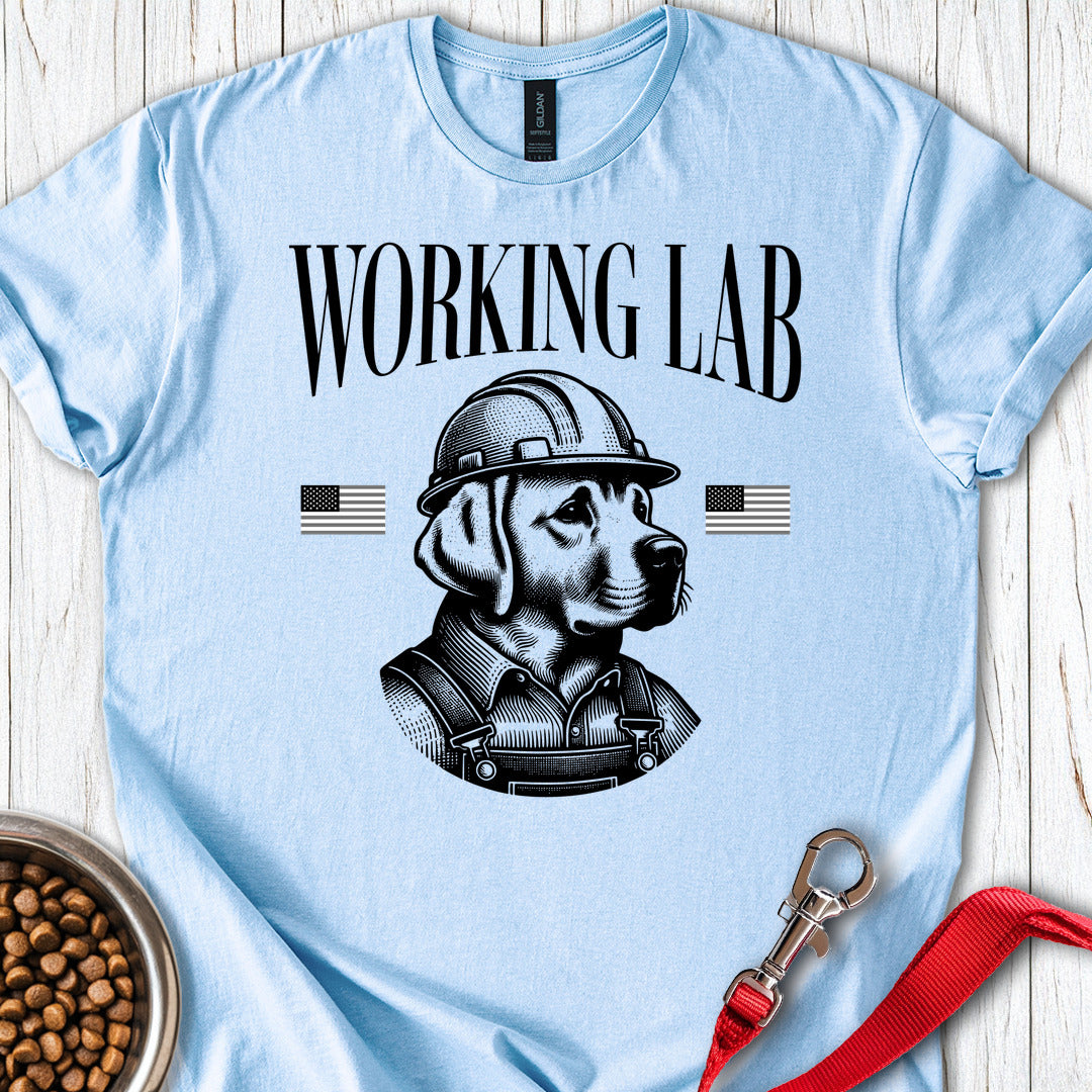 Funny Working Labrador Light Blue