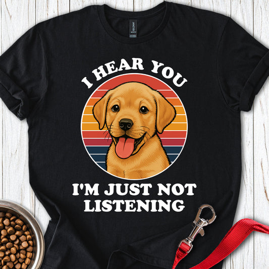 Funny Yellow Labrador Puppy Black
