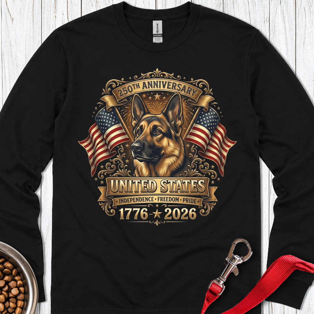 German Shepherd 250 Years Long Sleeve — Black