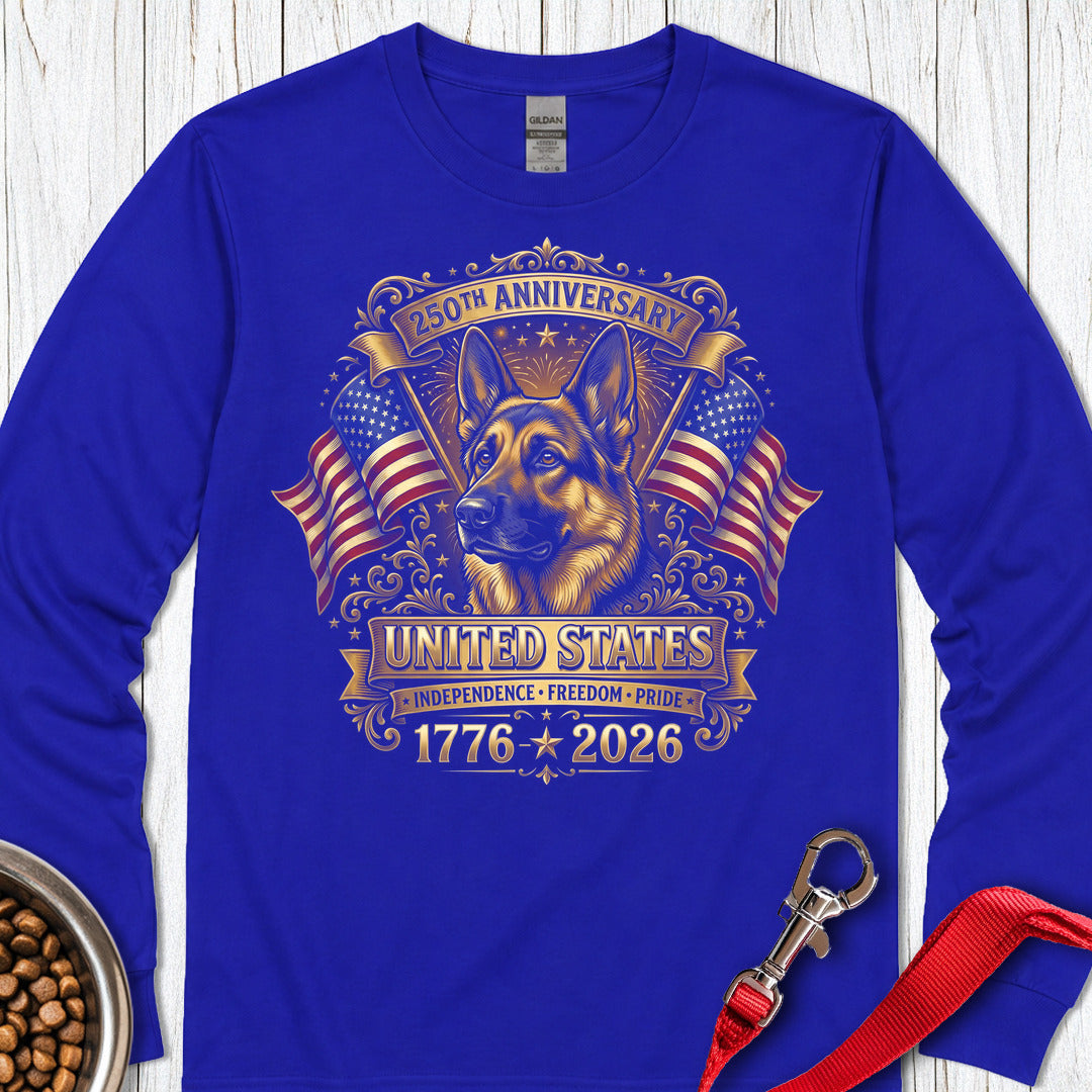 German Shepherd 250 Years Long Sleeve — Royal