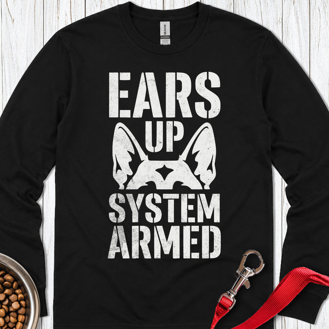 German Shepherd Alarm Long Sleeve — Black