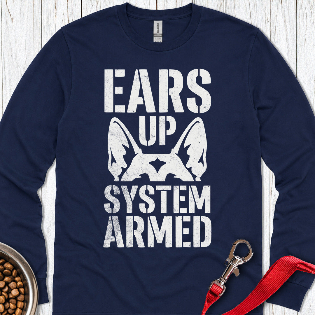 German Shepherd Alarm Long Sleeve — Navy