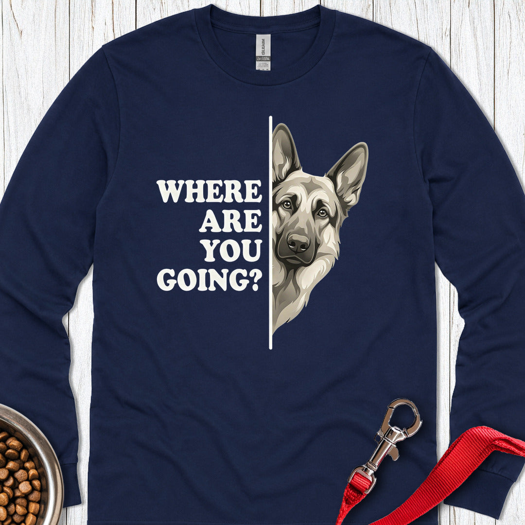 German Shepherd Alert Long Sleeve — Navy