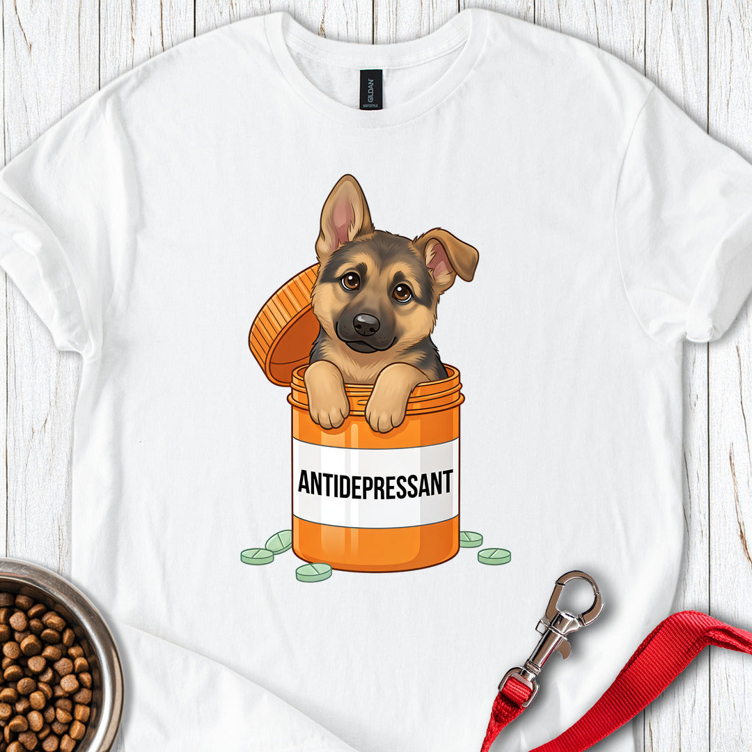 German Shepherd Antidepressant White