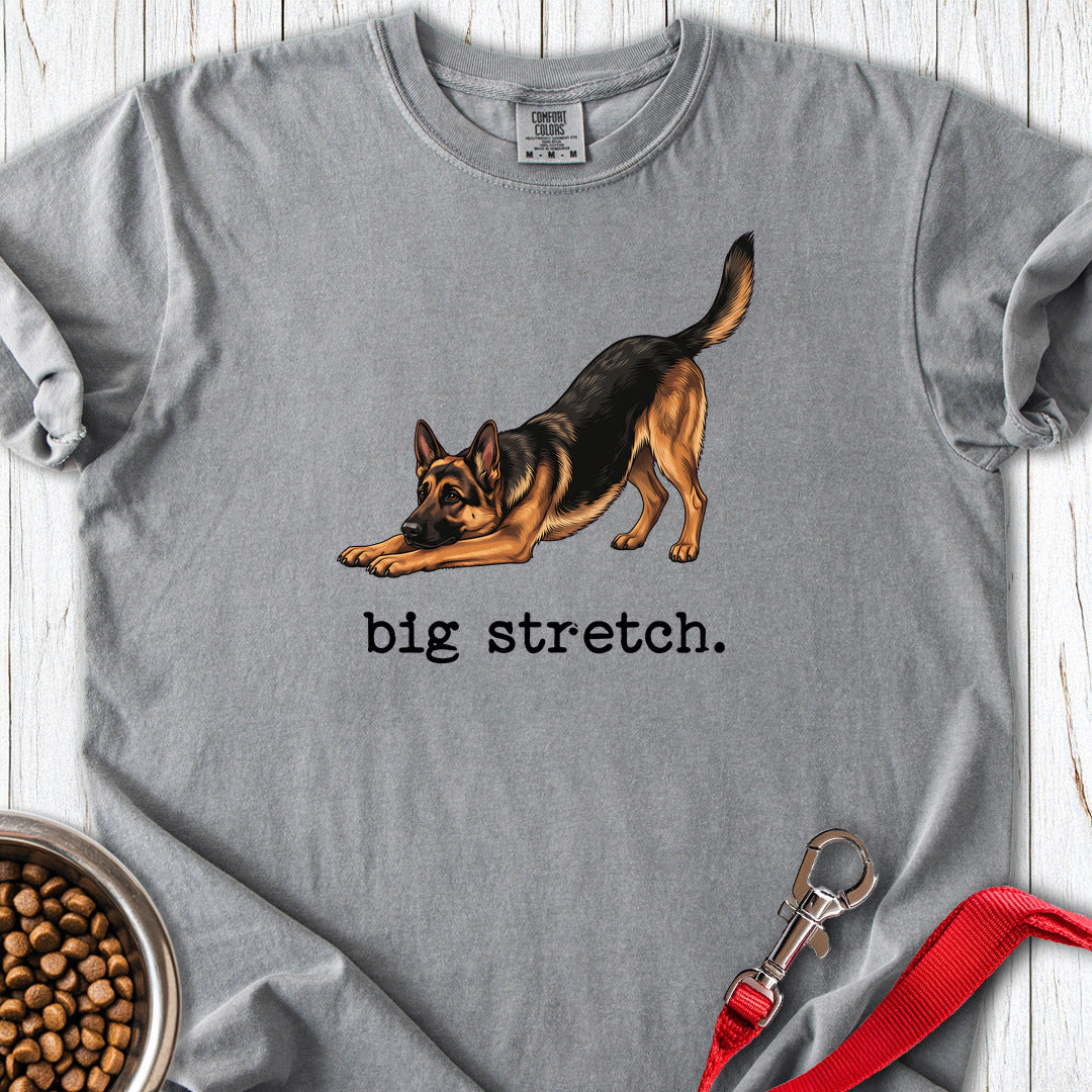 German Shepherd Big Stretch Premium Tee — Grey