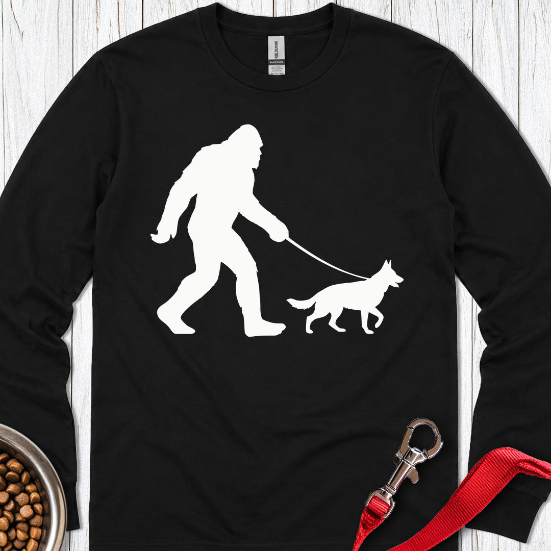 German Shepherd Bigfoot Long Sleeve — Black