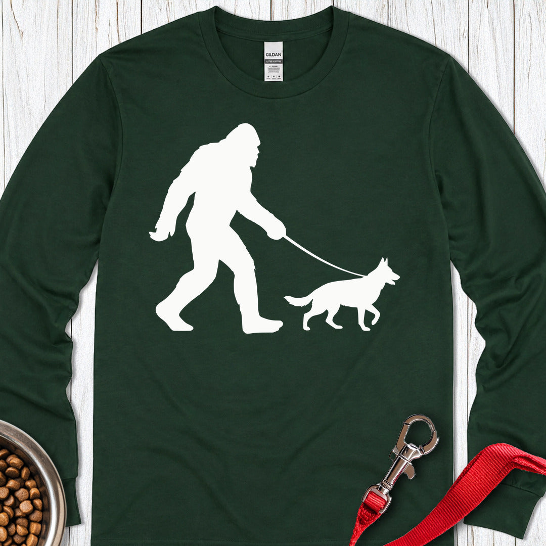 German Shepherd Bigfoot Long Sleeve — Forest Green